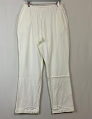 Lands’ End Women’s Plus Size Casual Jogger Sweat Pant White NWT