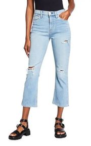 Holly Cropped Boot-Cut Ripped Jeans Size 28