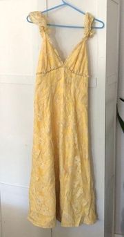 Yellow lace strap dress