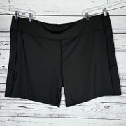 Ashley Stewart Sport NWT Size 30/32 Black Athletic Bike Shorts w/ Pockets