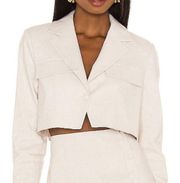 Revolve - Camila Coelho Tessa Crop Blazer in Beige