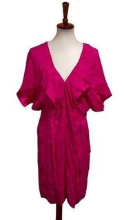 NWT Aryn K Dress 100% Silk Hot Pink Size Large