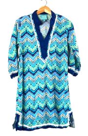 Blue Chevron  Dress M