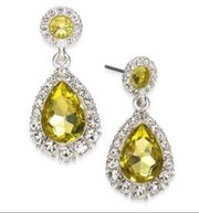 Pavé & Stone Drop Earrings, Yellow Created for Macy's. Reg $24.50
