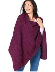 NWT Inis Crafts Merino Wool Poncho S/M