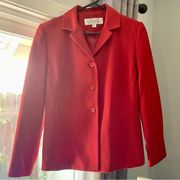 Larry Levine Watermelon Red Blazer, Size 10 Petite