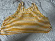 Forever 21 SM Orange White Stripe Light Cotton Cropped Tank