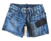 NWT True Religion Cassie New Freedom Flag Stripe & Star Laser Print Shorts 24