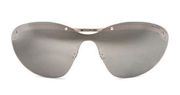 MONCLER Metal Carrion Shield Sunglasses in Silver New Womens Sunnies