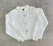 Vintage Cream Sweater // hand knit  