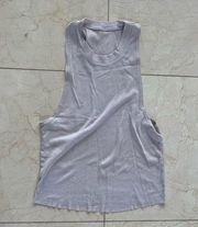 Alo Ribbed Light Purple/Taupe Scoop Tank Sz Small/Medium