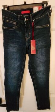 NWT Jennifer Lopez Women's Dark Wash Cropped Super Skinny Jeans Size 2