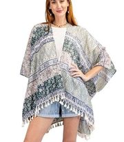 NWT Easel Moss Tassel Boho Kimono SMALL