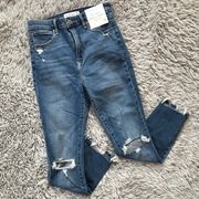 Abercrombie & Fitch Distressed High Rise The Super Skinny Ankle Jeans 26 2XS