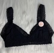 Forever 21 Black Microfiber Lace Trim Bralette