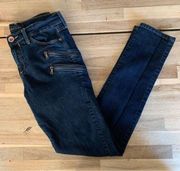 River Island Dark Wash Skinny Jean With Front Zipper Detail 27 (?)