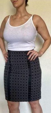 New York & Company Pencil Skirt 6 Mosaic Black Grey