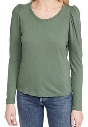 Sundry Green Puff Shoulder Long Sleeve Tee Size 2 (M)