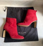 Red Suede Ankle Boots