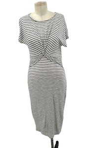 ALLSAINTS Paloma Twist-Front Striped Dress Size Medium