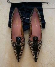 Dolce and Gabbana Leopard Leather Heels Sz 38