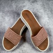 Robin heart wedge slides rose tan