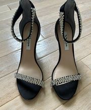 Black Silver Sparkle Heels