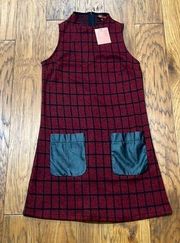 Dance & Marvel NWT red and black plaid sleeveless dress size S