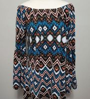 WinWin multicolored aztec off shoulder tunic size l/xl