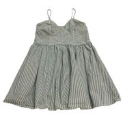 Arizona Women’s XL Railroad Striped Denim Bustier Babydoll Mini Dress