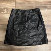 NWT Francesca’s Black Leather Skirt