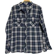 Kut from the Kloth long sleeve blue plaid button-down shirt