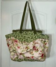 Floral Quilted Cottage Core Oversized Tote Bag