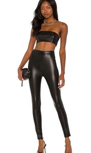 H:OURS Revolve Faux Leather High Waisted Doyle Back Zipper Leggings Black Size M