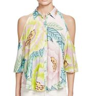 Mara Hoffman Tropical Print Cold Shoulder Top