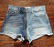 Split Denim Shorts