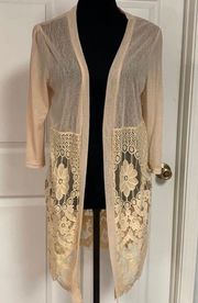 qtr sleeves cream sweater jacketM