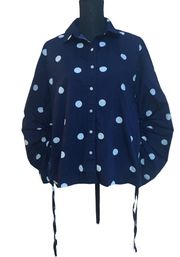 Polka Dot Button Front Top