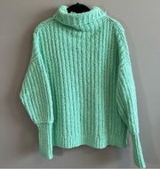 Free People We The Free Green Turtleneck Sweater XS