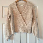 ASTR Cream Wrap Wool Sweater, XS
