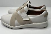 Clarks Unstructured Rio Strap Sneakers Off White Leather Slip On Women's 10M