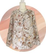 Carolina Belle Floral Bell sleeve Blouse Medium