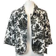 CHARTER Club Villa d’Este 3/4 Sleeve Linen Jacket Blazer Boho Paisley Print NWT