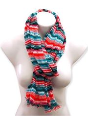 Talbots Women’s Striped Multicolor Scarf 74”