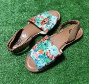 Authentic American Heritage SO Womens Floral Slingback Flat Sandal Size 8.5M