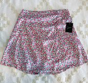 Silk Floral Mini Skirt