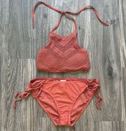 Xhilaration Crochet Bikini Swim Set‎ Burnt Orange Size Medium / Large