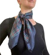 DAKS London Vintage Tartan Plaid Silk Twill Square Scarf