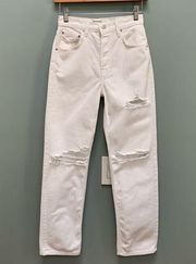 Reformation Cynthia High Relaxed Jean White Destroyed 24