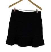 Loft Womens Black Flat Front Cotton Blend Pull On Mini Skirt Size XS